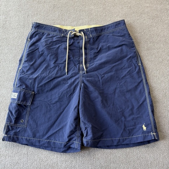 Polo Ralph Lauren Other - Polo Ralph Lauren Blue Swim Trunks Men's Large Yellow Pony Beach Board Shorts